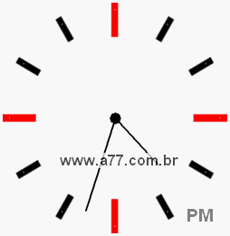 Relógio com Número Arábico Marcando 16h33min