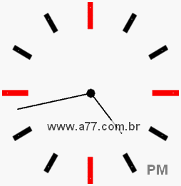 Relógio com Número Arábico Marcando 16h43min