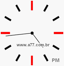 Relógio com Número Arábico Marcando 16h44min