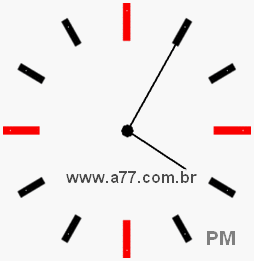 Relógio com Número Arábico Marcando 16h5min