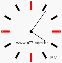 Relógio com Número Arábico Marcando 16h6min