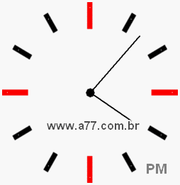 Relógio com Número Arábico Marcando 16h7min