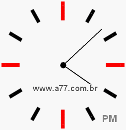 Relógio com Número Arábico Marcando 16h8min