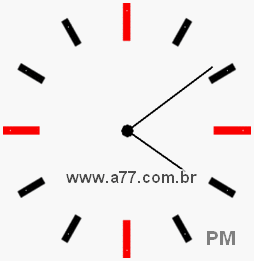 Relógio com Número Arábico Marcando 16h9min