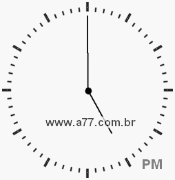 Relógio com Número Arábico Marcando 17h0min