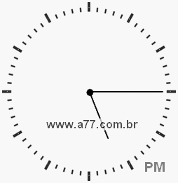 Relógio com Número Arábico Marcando 17h15min