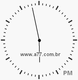 Relógio com Número Arábico Marcando 17h58min