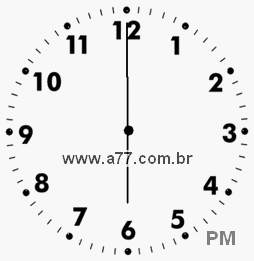 Relógio com Número Arábico Marcando 18h0min