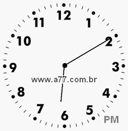 Relógio com Número Arábico Marcando 18h10min