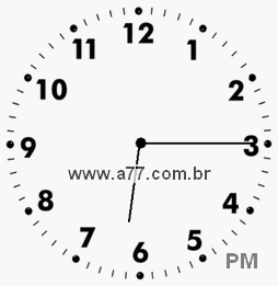 Relógio com Número Arábico Marcando 18h15min
