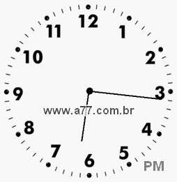 Relógio com Número Arábico Marcando 18h16min