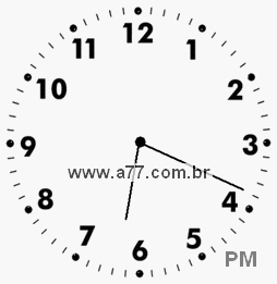 Relógio com Número Arábico Marcando 18h19min