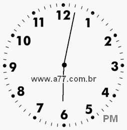 Relógio com Número Arábico Marcando 18h2min