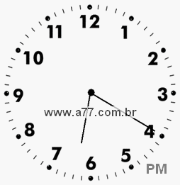 Relógio com Número Arábico Marcando 18h20min