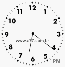 Relógio com Número Arábico Marcando 18h21min