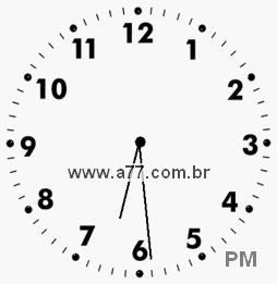 Relógio com Número Arábico Marcando 18h29min