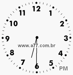 Relógio com Número Arábico Marcando 18h30min