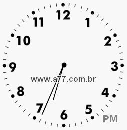 Relógio com Número Arábico Marcando 18h34min