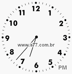 Relógio com Número Arábico Marcando 18h37min
