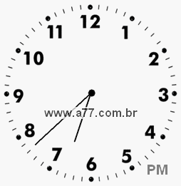 Relógio com Número Arábico Marcando 18h38min