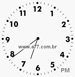 Relógio com Número Arábico Marcando 18h39min