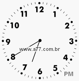 Relógio com Número Arábico Marcando 18h40min