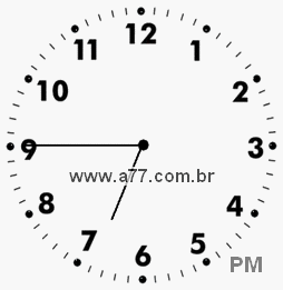 Relógio com Número Arábico Marcando 18h45min