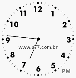 Relógio com Número Arábico Marcando 18h46min