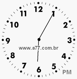 Relógio com Número Arábico Marcando 18h5min