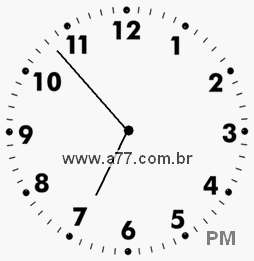 Relógio com Número Arábico Marcando 18h53min