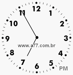 Relógio com Número Arábico Marcando 18h55min
