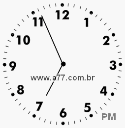 Relógio com Número Arábico Marcando 18h56min