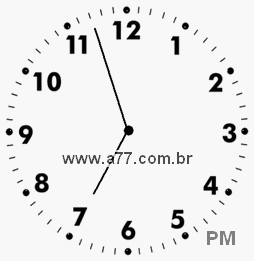 Relógio com Número Arábico Marcando 18h57min