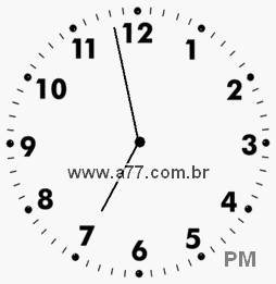 Relógio com Número Arábico Marcando 18h58min