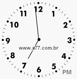 Relógio com Número Arábico Marcando 18h59min