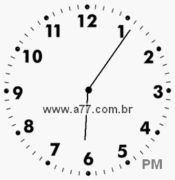 Relógio com Número Arábico Marcando 18h6min