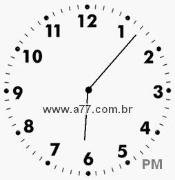 Relógio com Número Arábico Marcando 18h7min