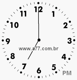 Relógio com Número Arábico Marcando 19h0min
