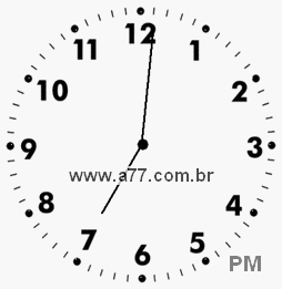 Relógio com Número Arábico Marcando 19h1min
