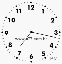 Relógio com Número Arábico Marcando 19h17min