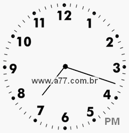 Relógio com Número Arábico Marcando 19h18min