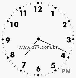 Relógio com Número Arábico Marcando 19h19min