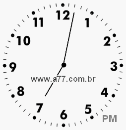 Relógio com Número Arábico Marcando 19h2min