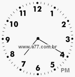 Relógio com Número Arábico Marcando 19h20min