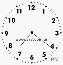Relógio com Número Arábico Marcando 19h21min