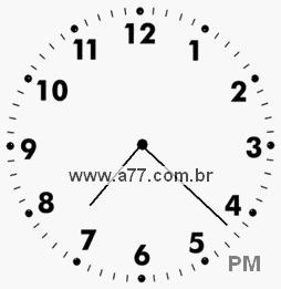 Relógio com Número Arábico Marcando 19h22min