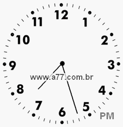 Relógio com Número Arábico Marcando 19h27min