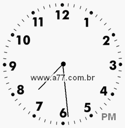 Relógio com Número Arábico Marcando 19h29min