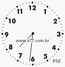 Relógio com Número Arábico Marcando 19h31min