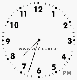 Relógio com Número Arábico Marcando 19h33min